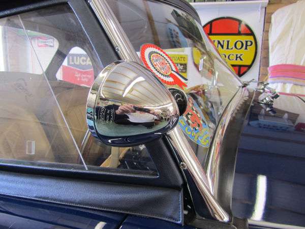 Raydot racing mirror, chrome over brass as original/vintage