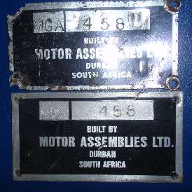 South Africa number plate