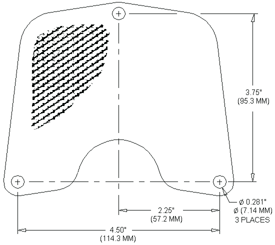 Template for MGA radio speaker grille