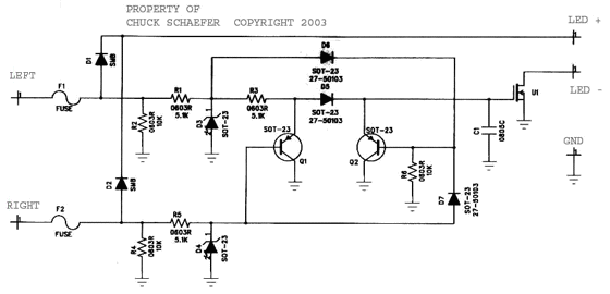 electronic circuit for 3rd brake light