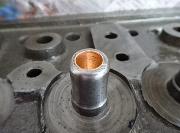 Installation of bronze valve guide liner