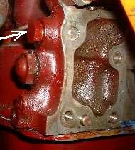 oil flow diagram photo, left rear corner of engine block