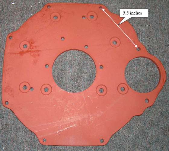 Engine rear plate, modified early 1500 for 5 main bearing crank seal