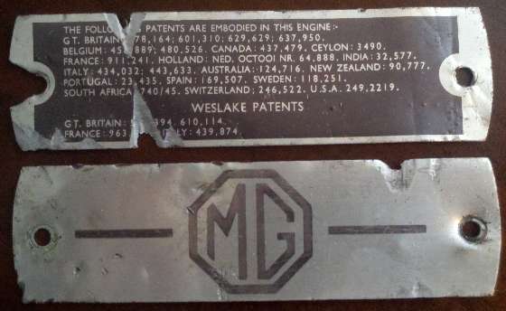 Original valve cover plates, MGA 1600-MK-II