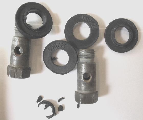 deteriorated rubber grommets for float chamber