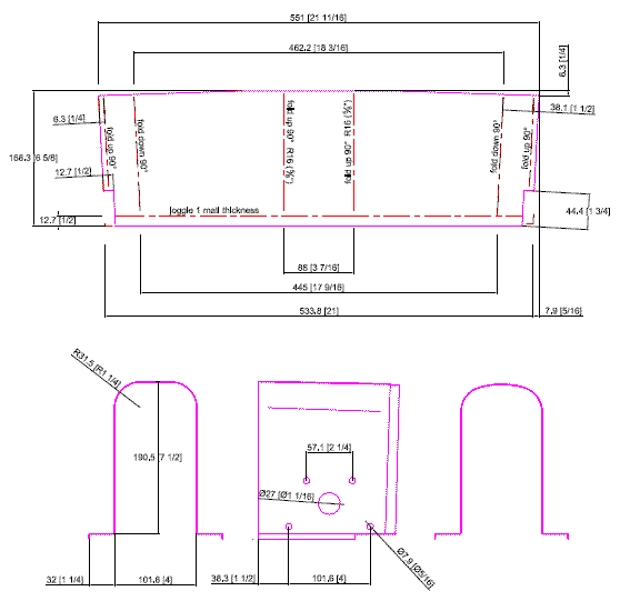 Tunnel center section drawing