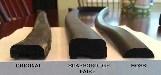 Three rubber pads, Original Scaroborough Faire, Moss Motors
