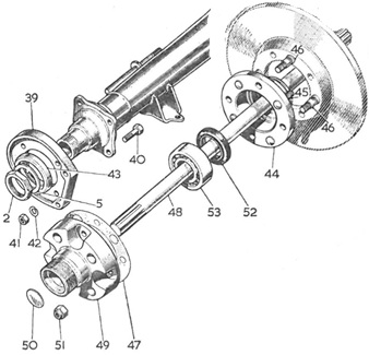 MGA Twin Cam rear hub studs