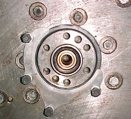 Modified 1500 rear plate showing MGB 5-mail seal retainer