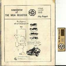 MGA Register dash plaque