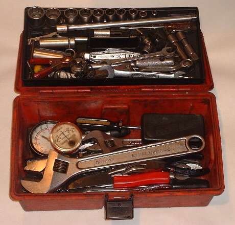 Open toolbox full of tools