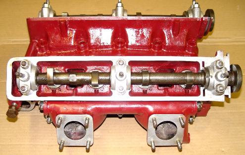 MGA Twin Cam cylinder head with camshafts installed