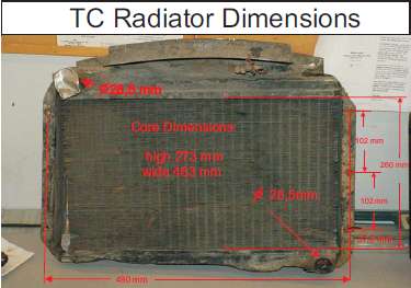 Twin Cam radiator dimensions