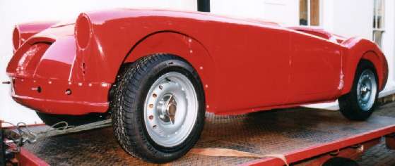 Realm Engineering pin drive alloy wheels on an MGA