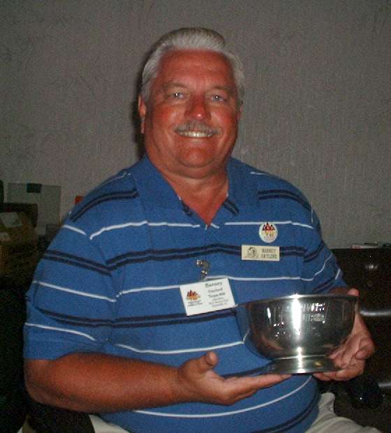 Barney Gaylord with the 2007 Cecil Kimber Enthusiast Award The grin is from enthusiasm. - The sun tan is from driving the MGA.