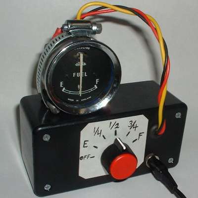 Fuel gauge test box, front view